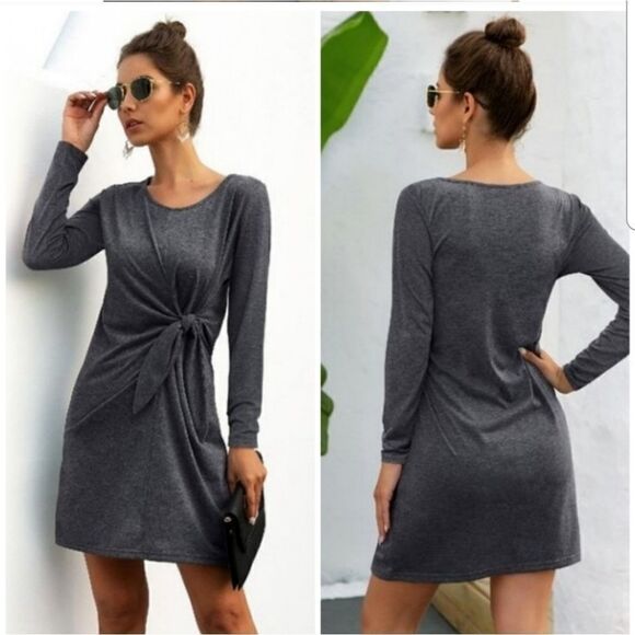 Lightweight tie front dress - Picture 1 of 7